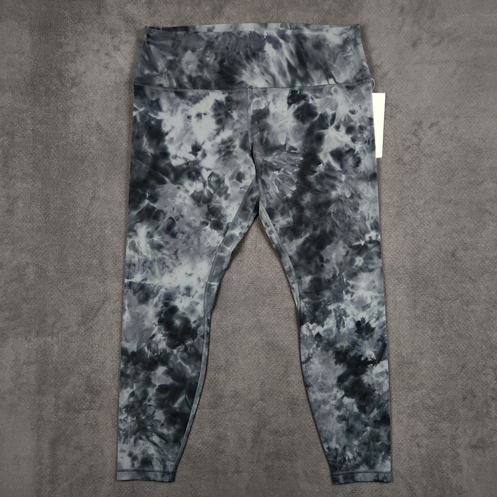 Lululemon Align High Rise Pant 28 Women 18 Diamond Dye Graphite Grey Tie Dye NEW